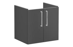 VitrA Root Flat 60cm 2 Door Wall Hung Washbasin Unit - Matt Storm Grey